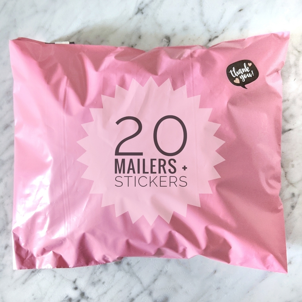 20 Matte Pink Poly Mailers Set 12x15 10x13